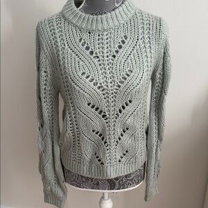 Mint Green Cable Knit Sweater